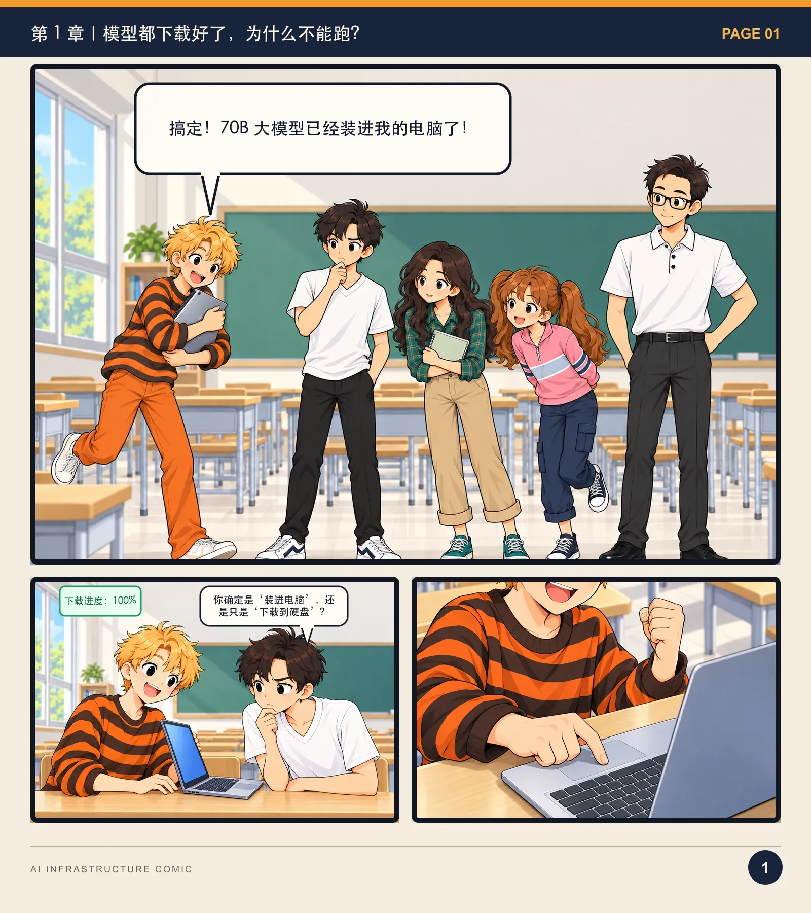 模型为什么跑不起来？——漫画读懂 AI Infra · 第 1 页